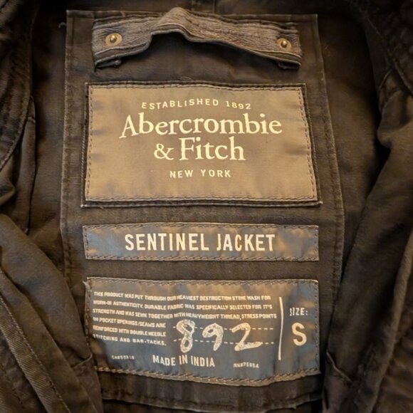 Abercrombie & Fitch Sentinel Jacket Dark Gray Military Jacket S - Picture 4 of 8